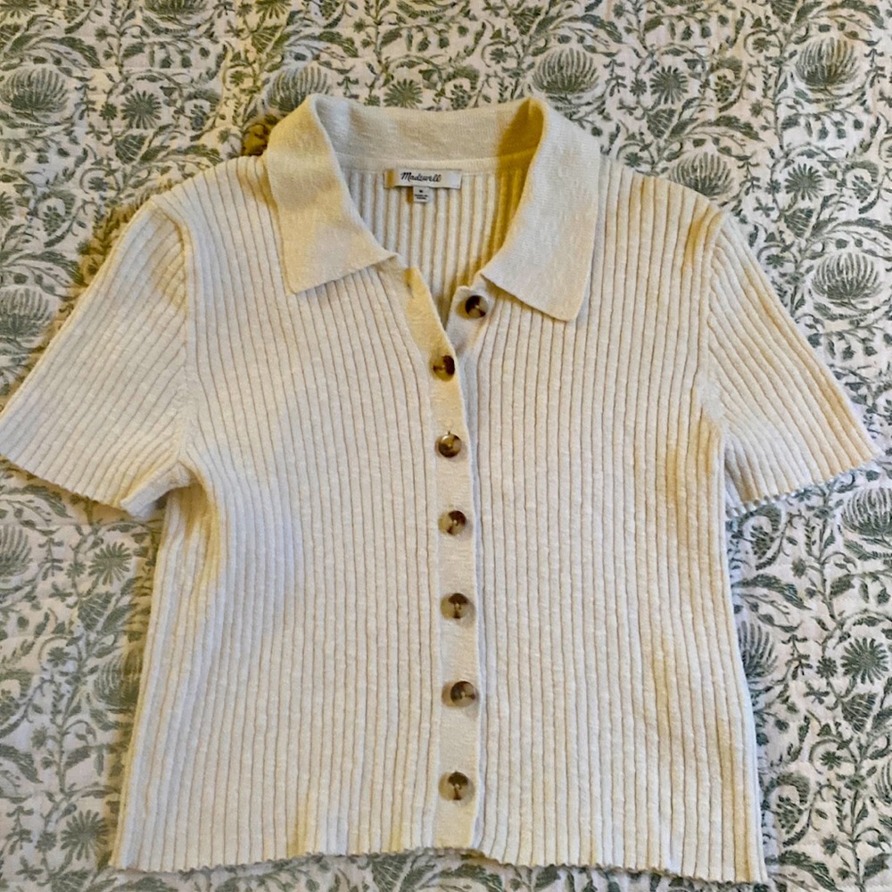 Madewell cropped polo short sleeve button up